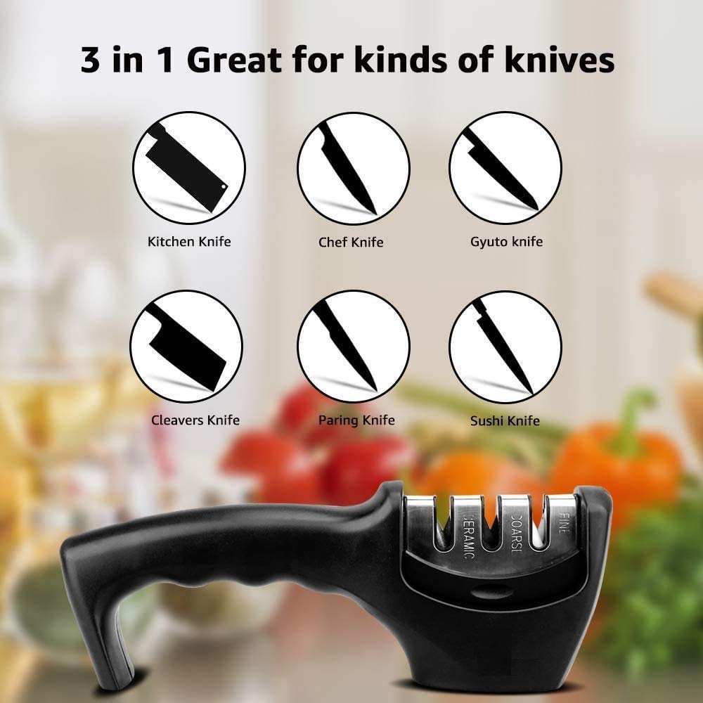 Stainless Steel 3-Stage Knife Sharpener