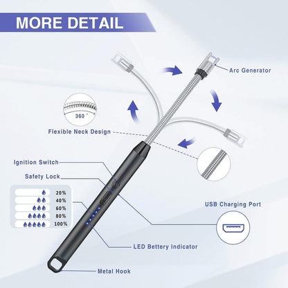 Flameless Arc Lighter with 360° Flexible Neck