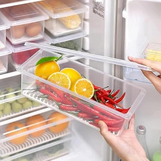 Fridge Organizer Box with Drain Plate