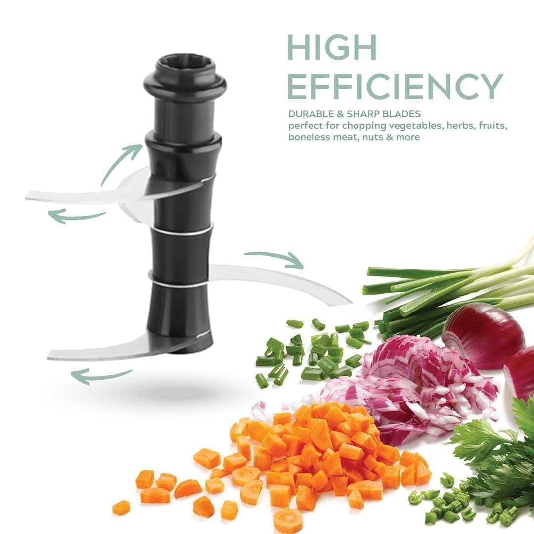 Hand Press Push Chopper with 6 Blades