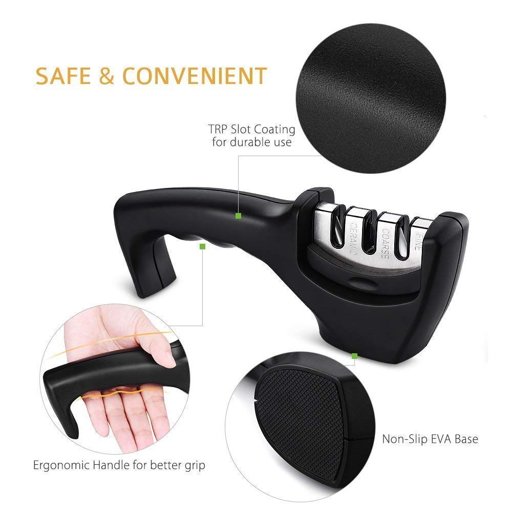 Stainless Steel 3-Stage Knife Sharpener