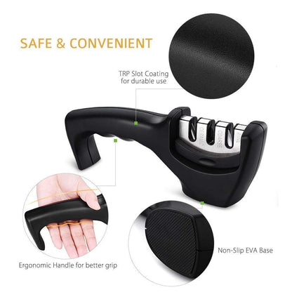 Stainless Steel 3-Stage Knife Sharpener