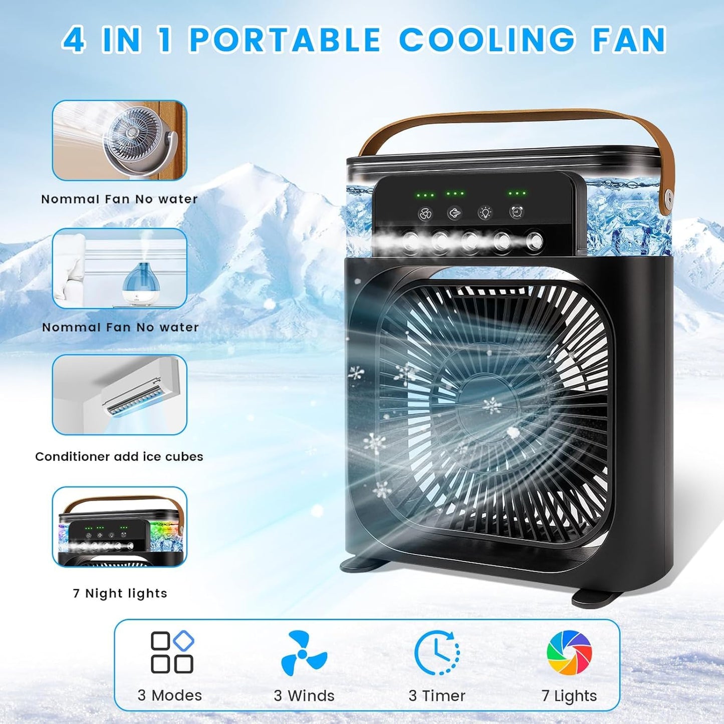 Portable Air Cooler & LED Humidifier