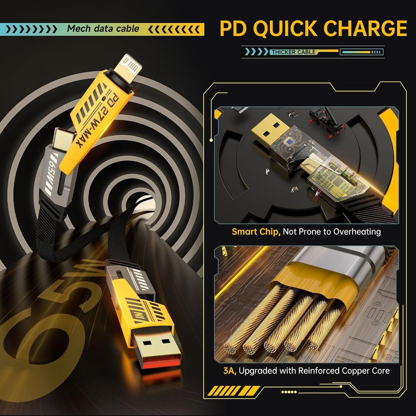 Premium Universal 4-in-1 Braided Fast Charging Cable