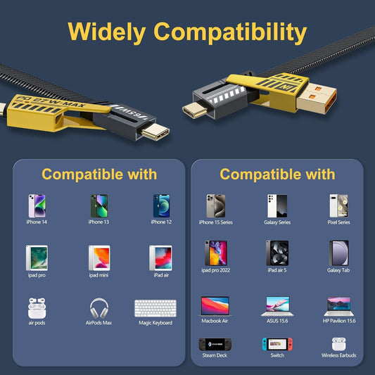 Premium Universal 4-in-1 Braided Fast Charging Cable