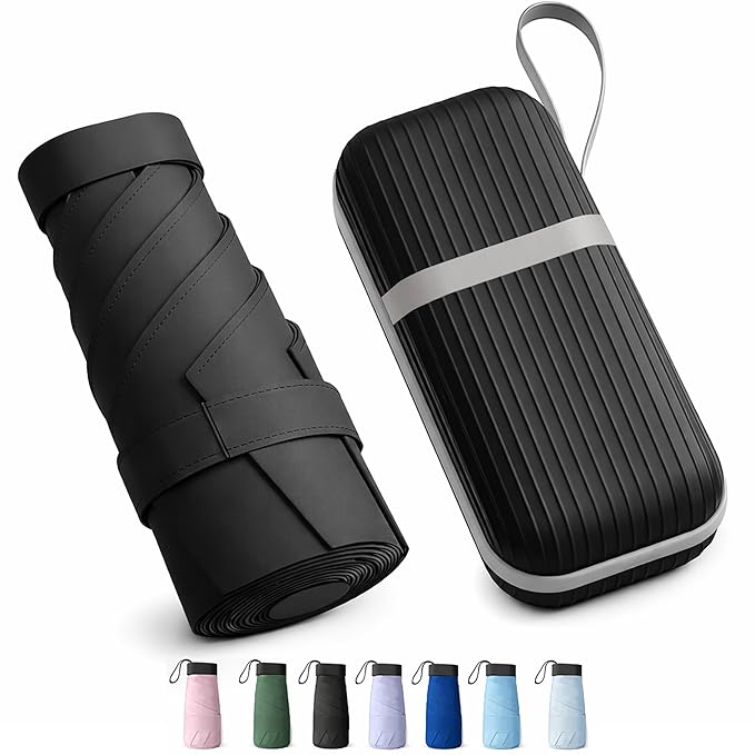 Mini Capsule Pocket Umbrella with Waterproof Case