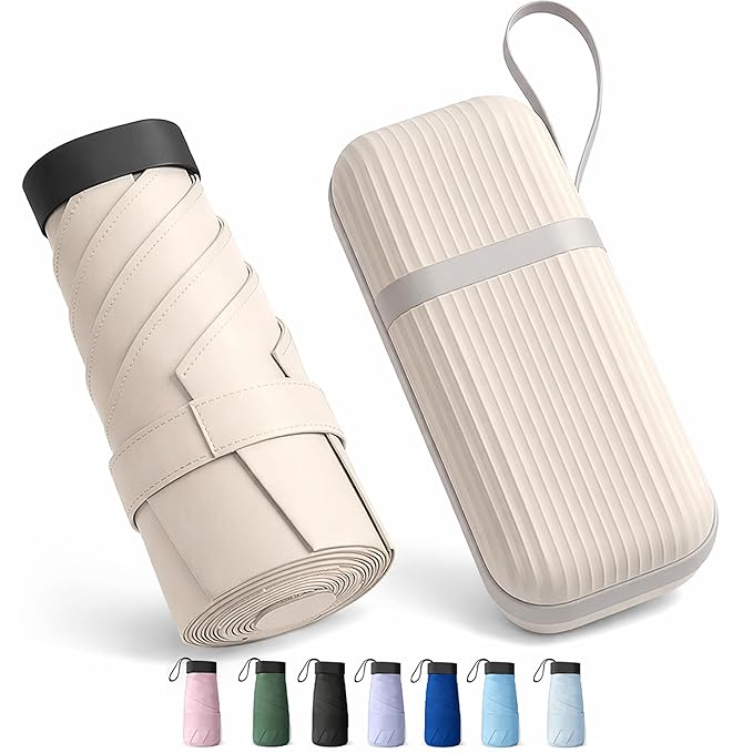 Mini Capsule Pocket Umbrella with Waterproof Case