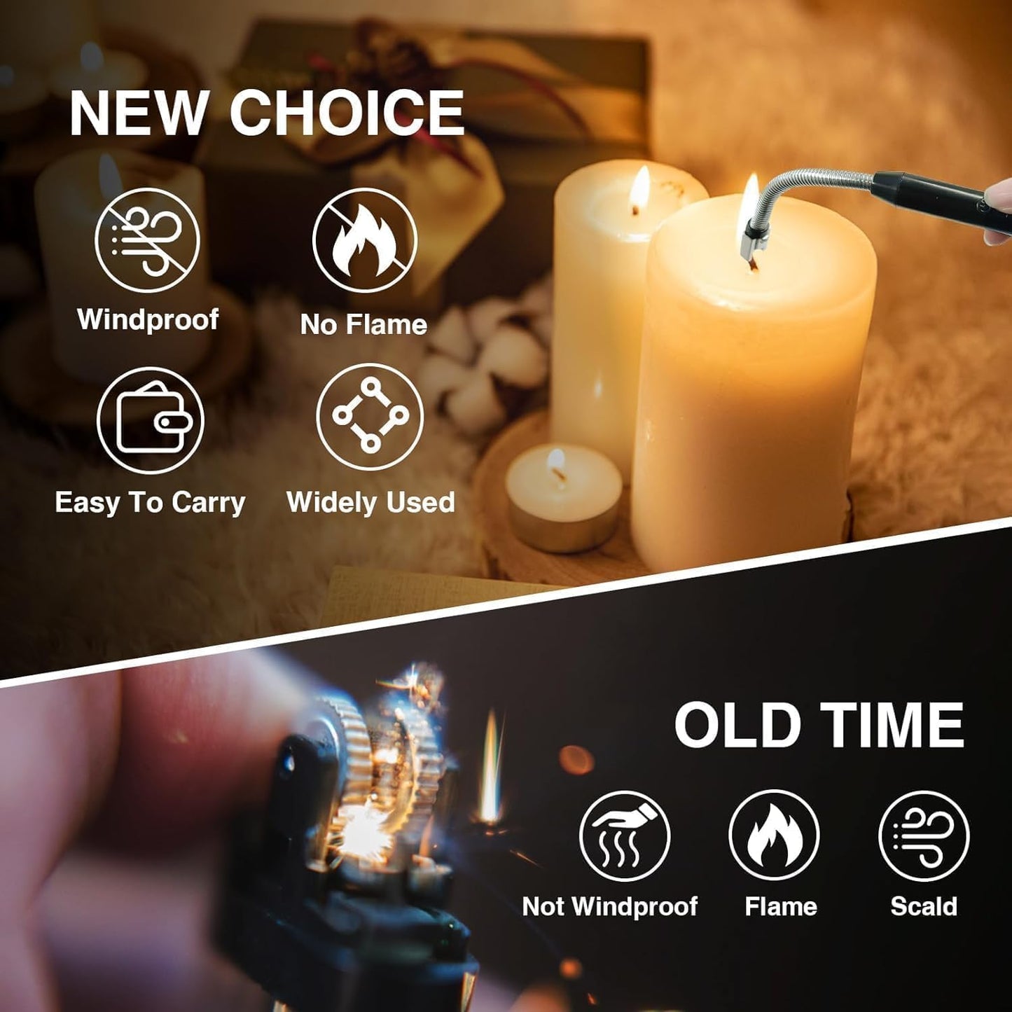 Flameless Arc Lighter with 360° Flexible Neck
