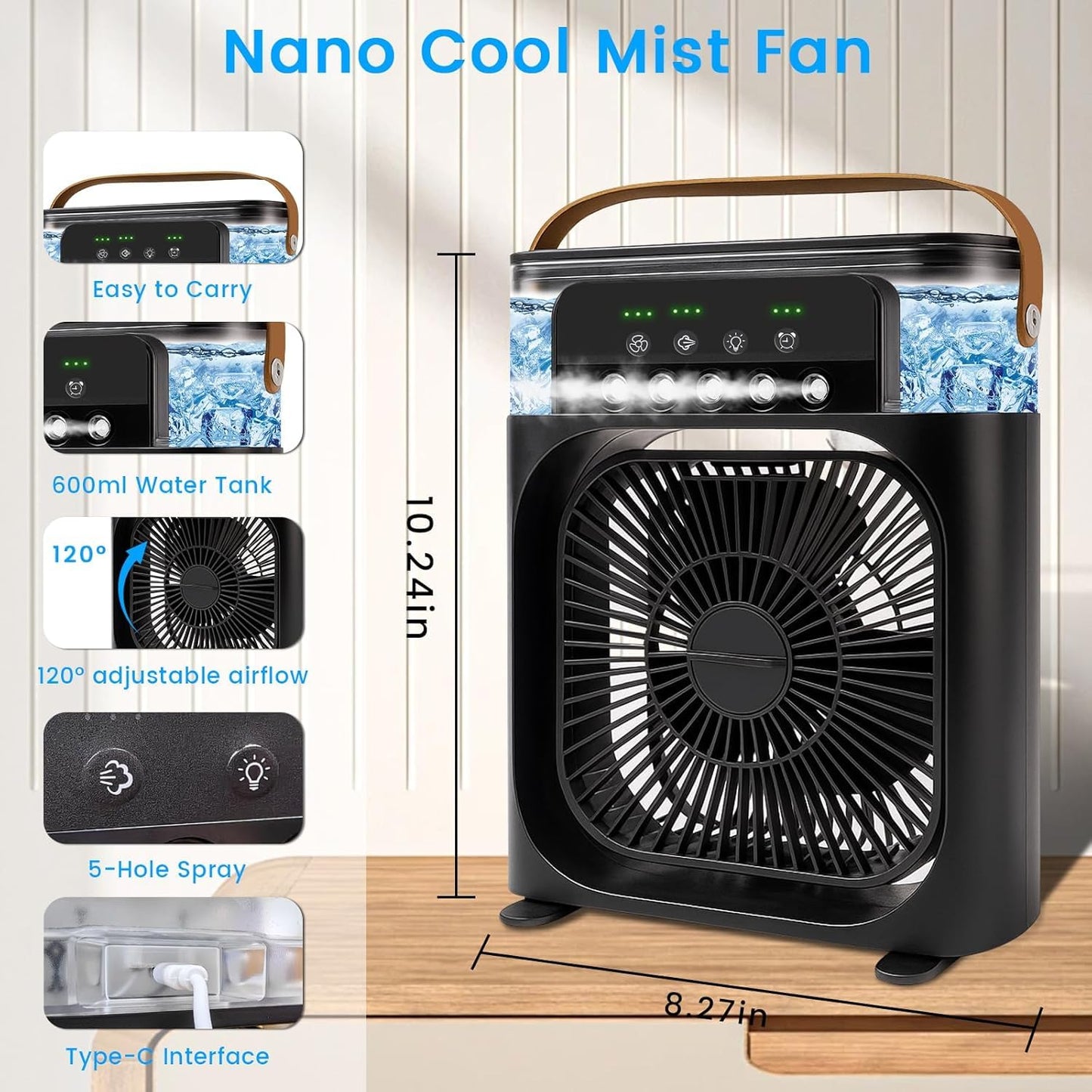 Portable Air Cooler & LED Humidifier