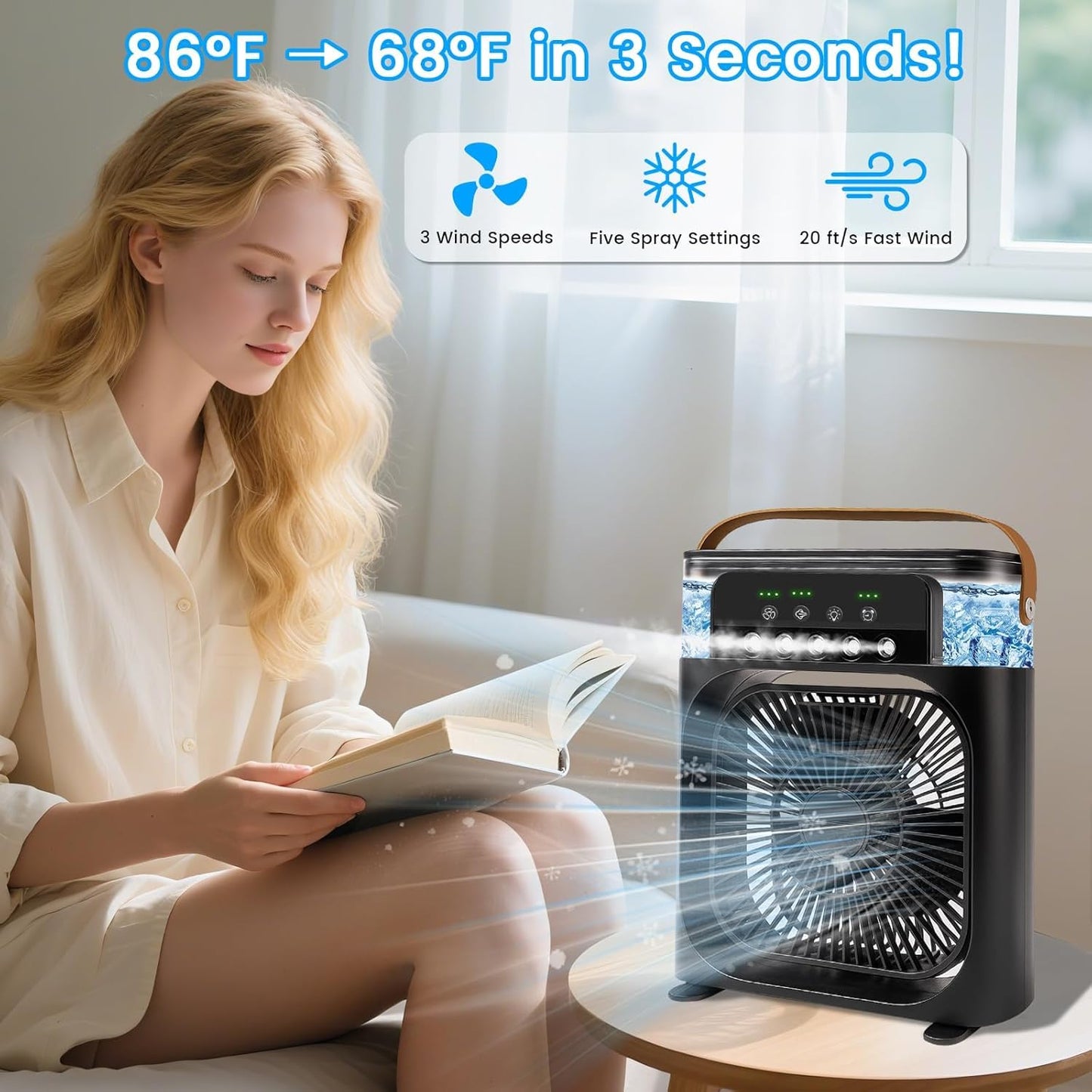 Portable Air Cooler & LED Humidifier