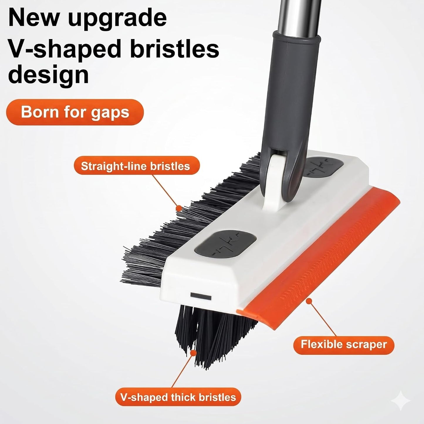3-in-1 V-Shaped Scrub Brush & Floor Sweeper