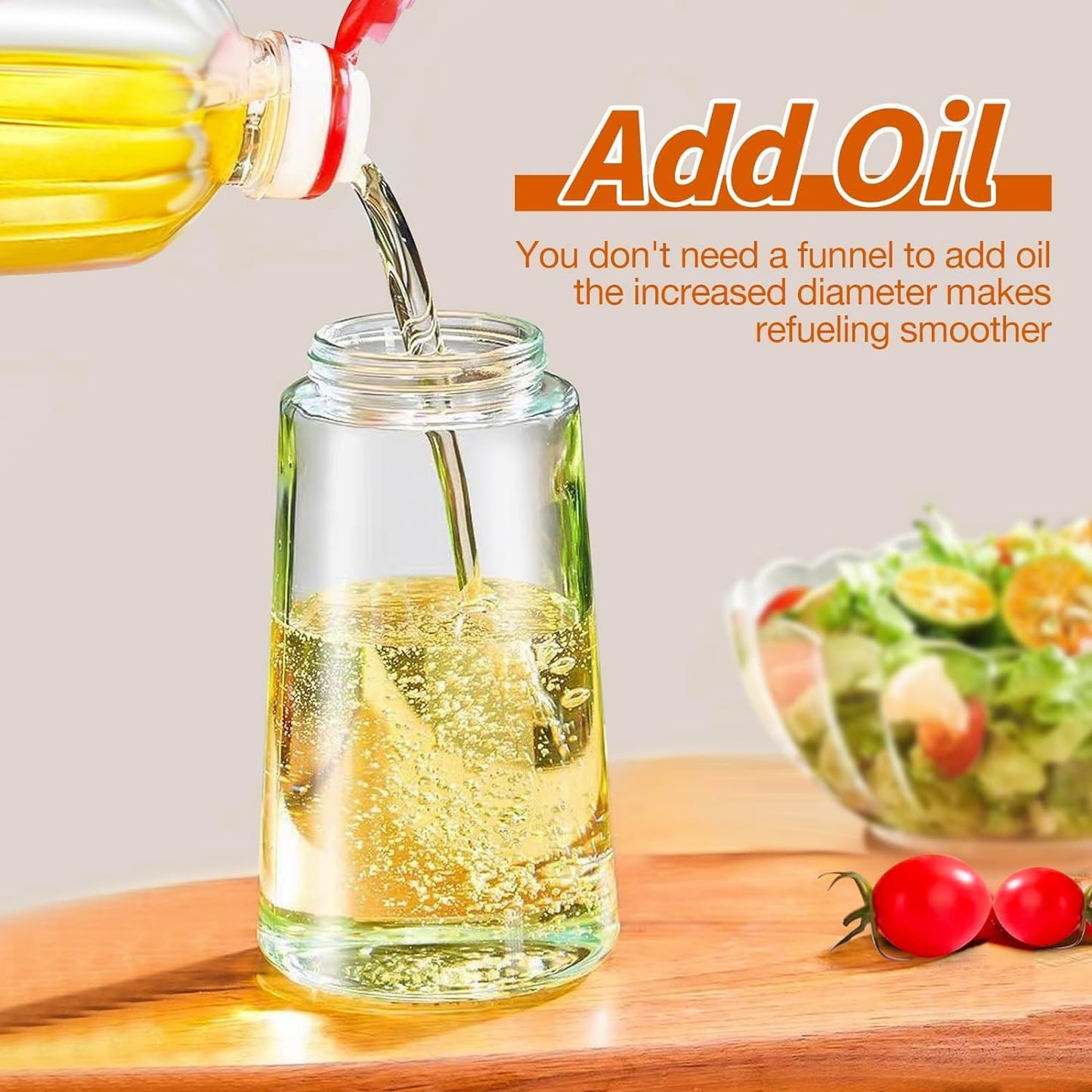 Premium 2-in-1 Glass Oil Dispenser & Sprayer Bottle