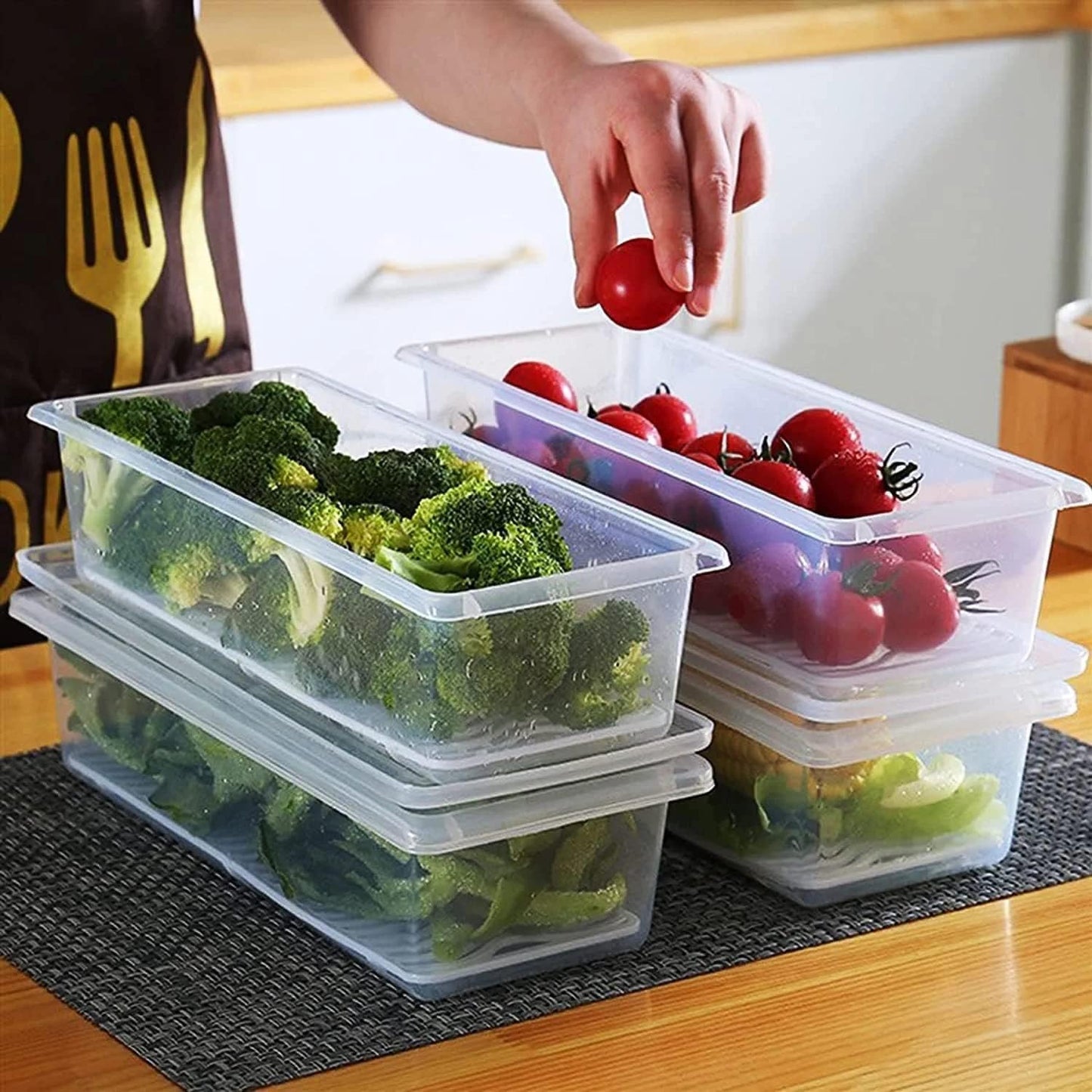 Fridge Organizer Box with Drain Plate