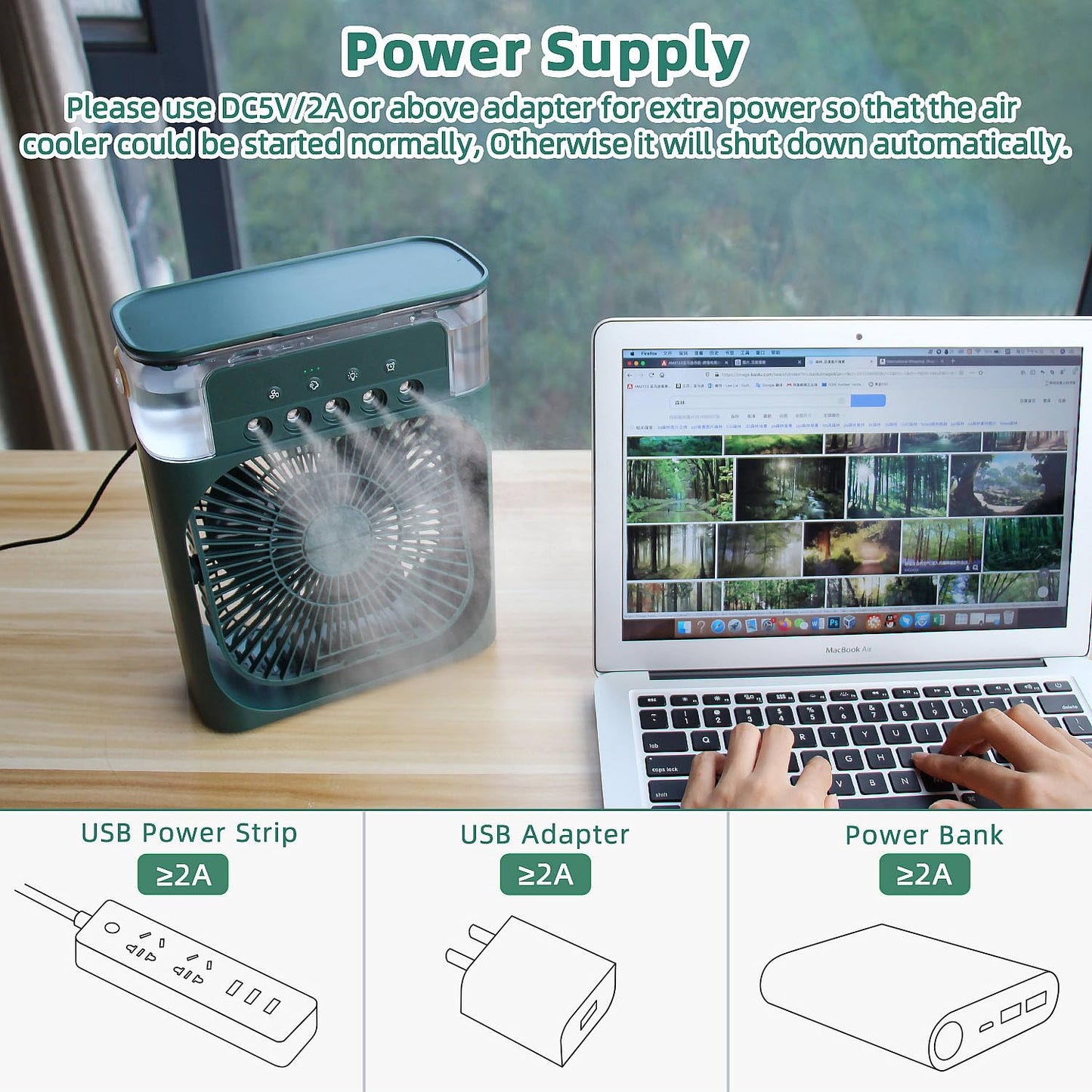Portable Air Cooler & LED Humidifier