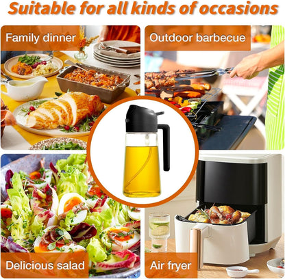 Premium 2-in-1 Glass Oil Dispenser & Sprayer Bottle