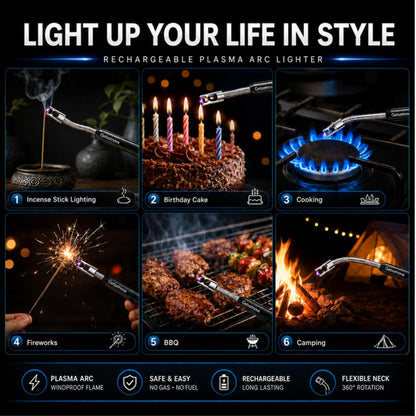 Flameless Arc Lighter with 360° Flexible Neck