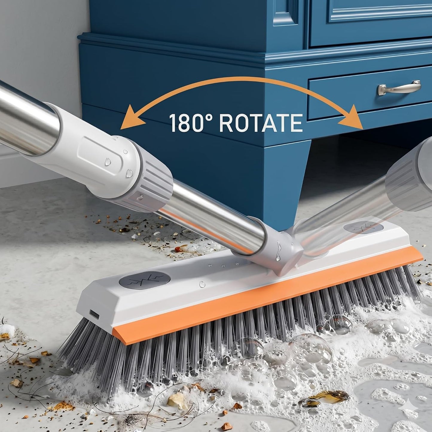 3-in-1 V-Shaped Scrub Brush & Floor Sweeper
