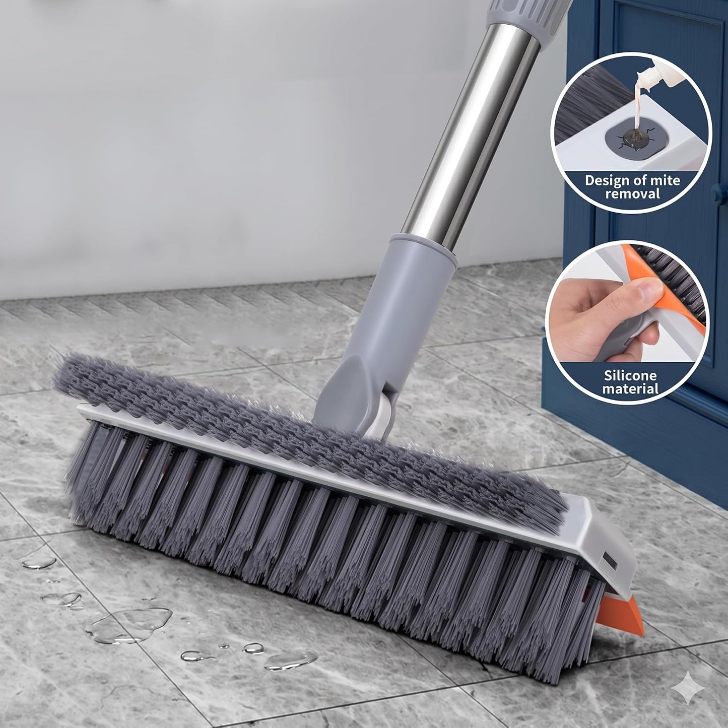 3-in-1 V-Shaped Scrub Brush & Floor Sweeper
