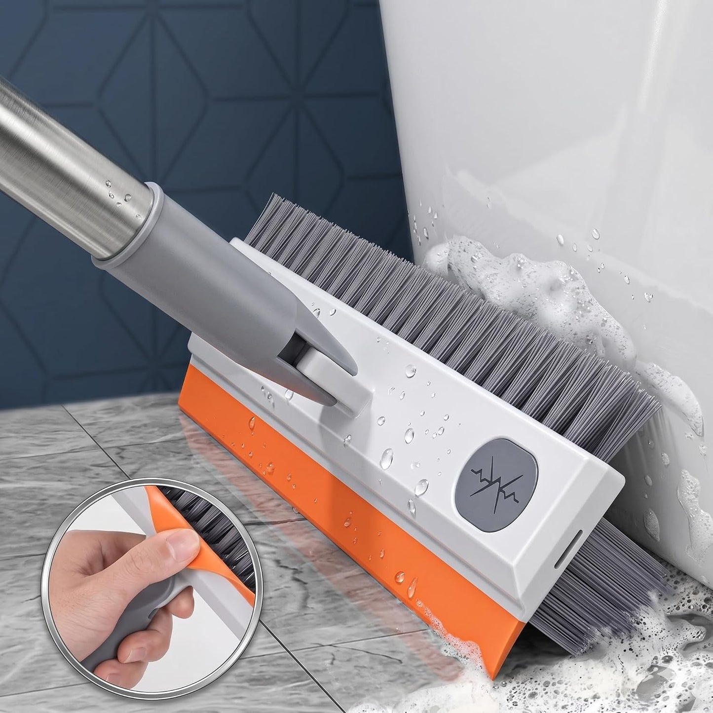 3-in-1 V-Shaped Scrub Brush & Floor Sweeper